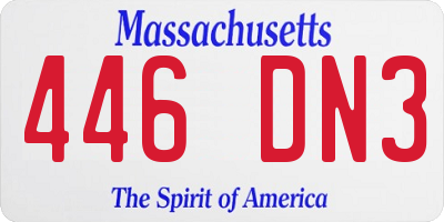 MA license plate 446DN3