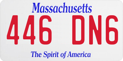 MA license plate 446DN6