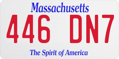 MA license plate 446DN7
