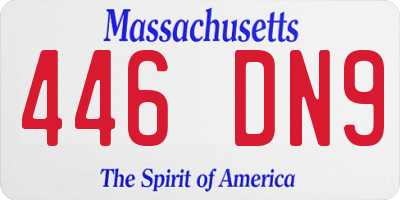 MA license plate 446DN9