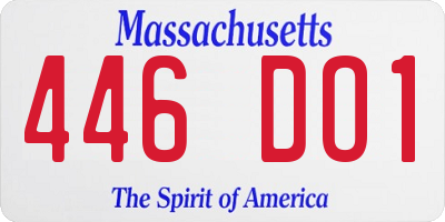 MA license plate 446DO1