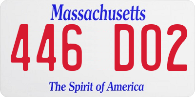 MA license plate 446DO2