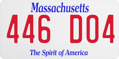MA license plate 446DO4