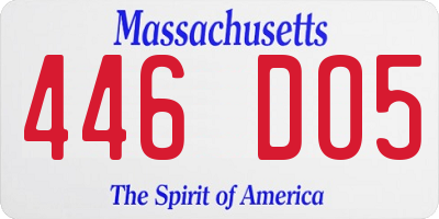 MA license plate 446DO5