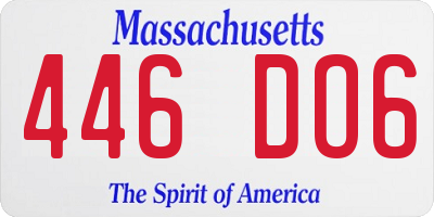 MA license plate 446DO6