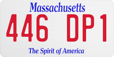 MA license plate 446DP1