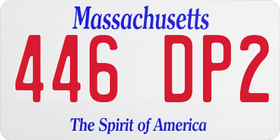 MA license plate 446DP2
