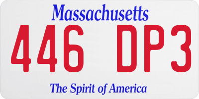 MA license plate 446DP3