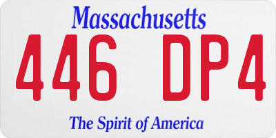 MA license plate 446DP4