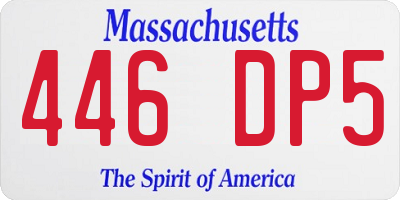 MA license plate 446DP5