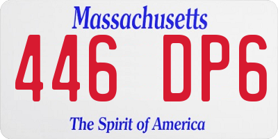 MA license plate 446DP6