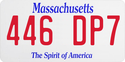 MA license plate 446DP7
