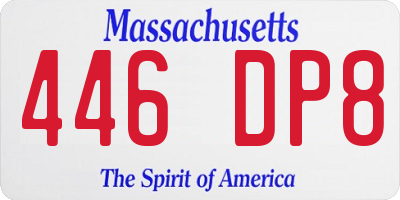 MA license plate 446DP8
