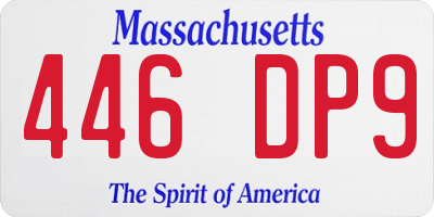 MA license plate 446DP9
