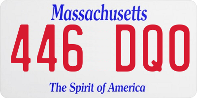 MA license plate 446DQ0
