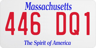 MA license plate 446DQ1
