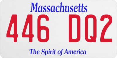 MA license plate 446DQ2