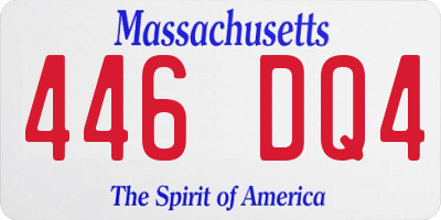 MA license plate 446DQ4
