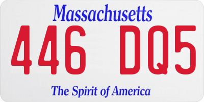 MA license plate 446DQ5