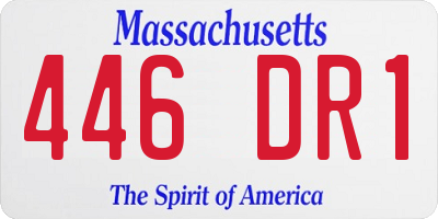 MA license plate 446DR1
