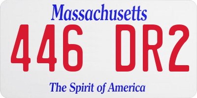 MA license plate 446DR2