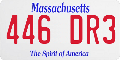MA license plate 446DR3
