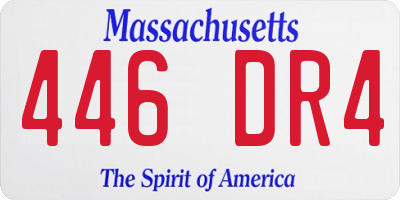 MA license plate 446DR4