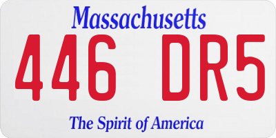 MA license plate 446DR5