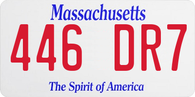 MA license plate 446DR7