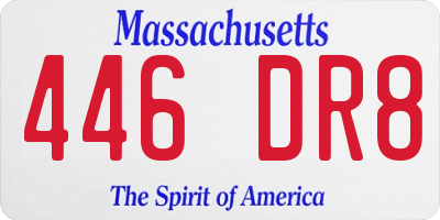 MA license plate 446DR8