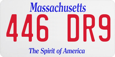 MA license plate 446DR9