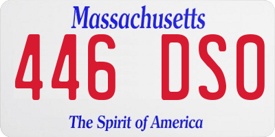 MA license plate 446DS0