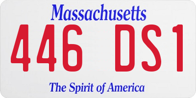 MA license plate 446DS1
