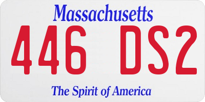 MA license plate 446DS2