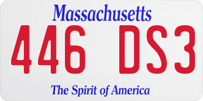 MA license plate 446DS3