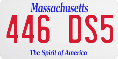MA license plate 446DS5
