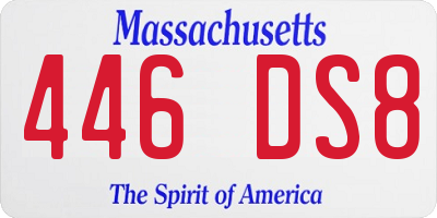 MA license plate 446DS8