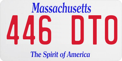MA license plate 446DT0