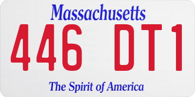 MA license plate 446DT1