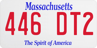 MA license plate 446DT2