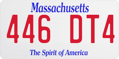 MA license plate 446DT4