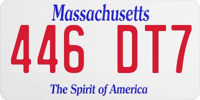 MA license plate 446DT7