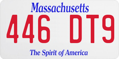 MA license plate 446DT9