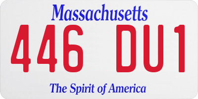 MA license plate 446DU1