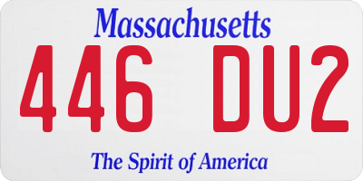 MA license plate 446DU2