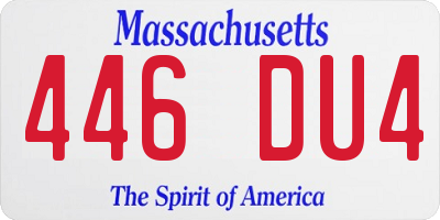 MA license plate 446DU4