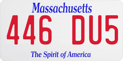 MA license plate 446DU5