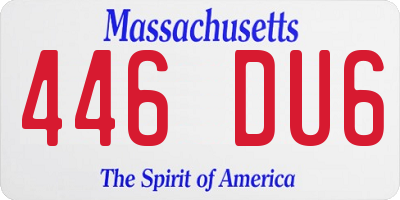 MA license plate 446DU6