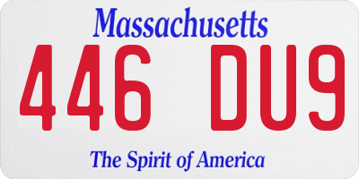 MA license plate 446DU9