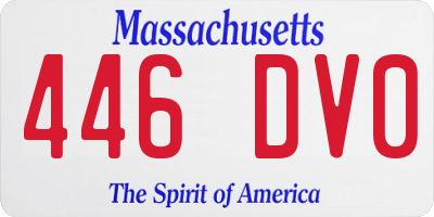 MA license plate 446DV0